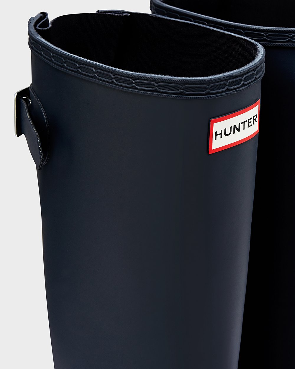 Womens Tall Rain Boots - Hunter Original Back Adjustable (92LDUNRVS) - Navy